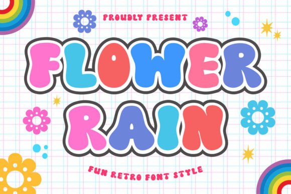 Flower Rain: A Retro Bold Typeface for Playful Brand Identity